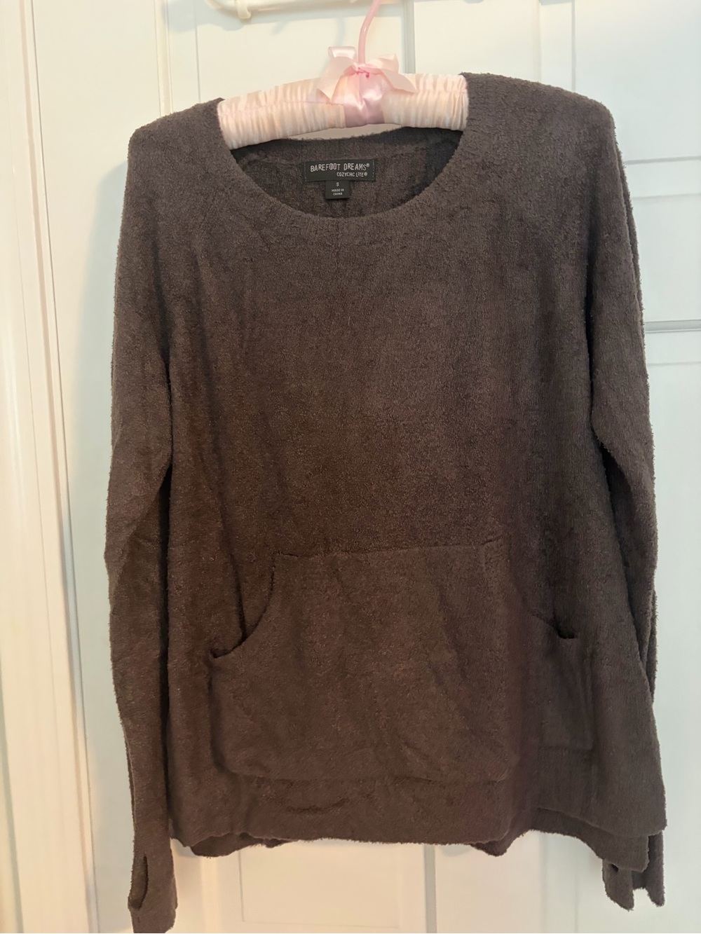 Barefoot Dreams Plush Scoop-Neck Sweater in Brown